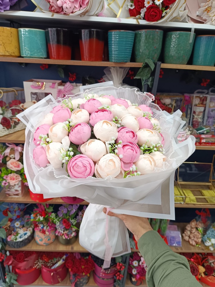 Premium Pembe Şakayık Buketi 