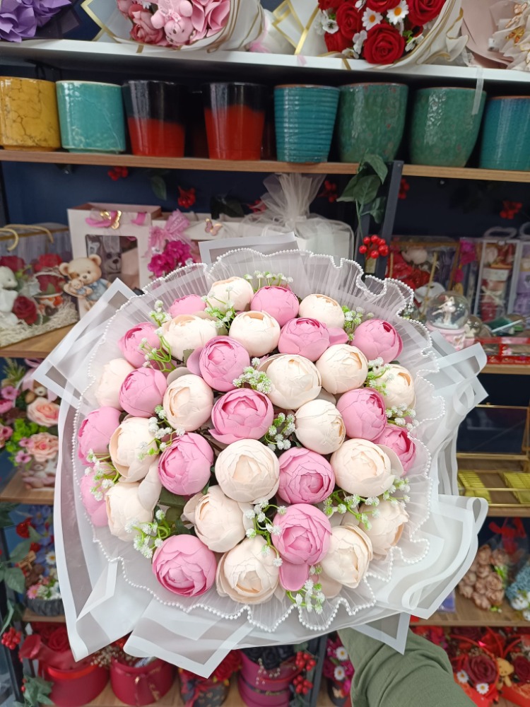 Premium Pembe Şakayık Buketi 