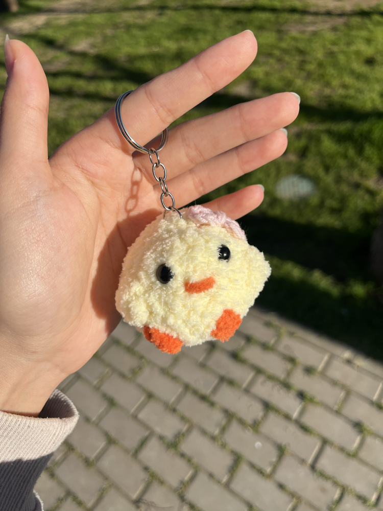 Pembe Tokalı Civciv Anahtarlık