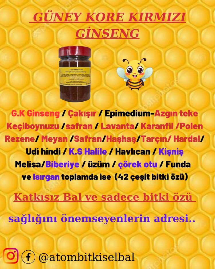 G. Kore K. Ginseng /Azgın teke/ Çakışır/ Safran/ Meyan/Karanfil/ funda 42 çeşit bitki
