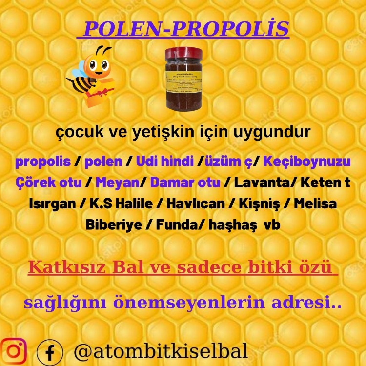Polen ve propolisli  Apiterapi Atombitkiselbal 2 adet alımda 75 tl kar edin
