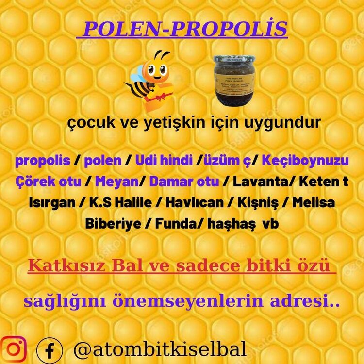 Polen ve propolisli Apiterapi Atombitkiselbal 2 adet alımda 75 tl kar edin