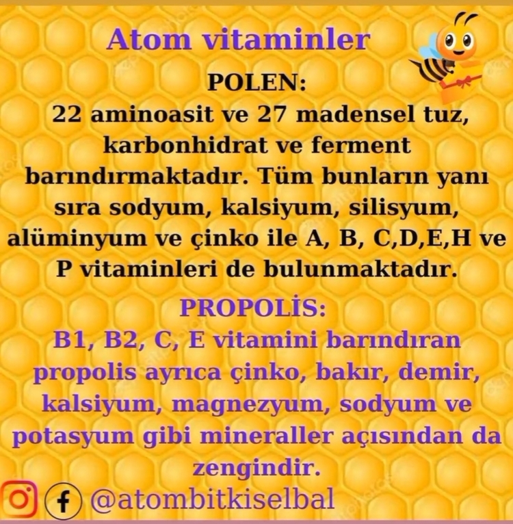 Polen ve propolisli Apiterapi Atombitkiselbal 2 adet alımda 75 tl kar edin
