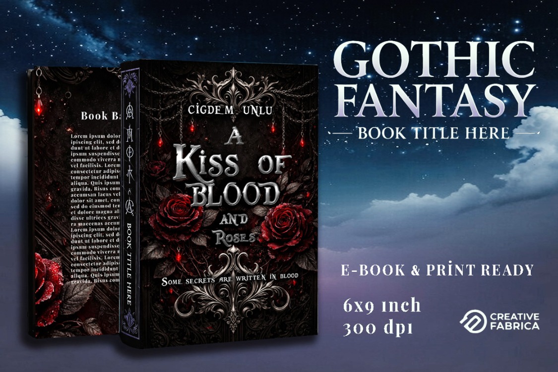 A Kiss of Blood and Roses - Hazır Kitap Kapağı (PSD + JPG)