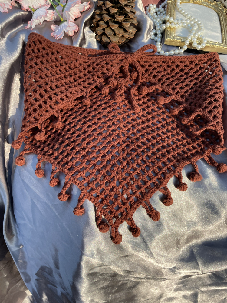 Kahverengi detaylı bandana