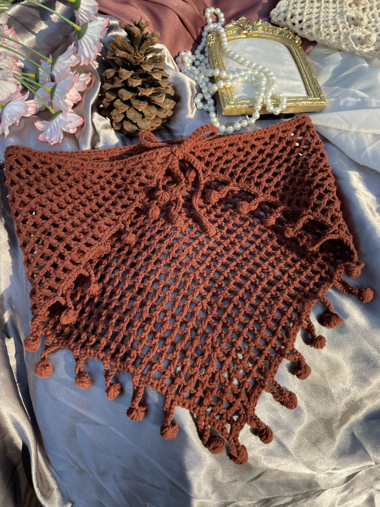 Kahverengi detaylı bandana