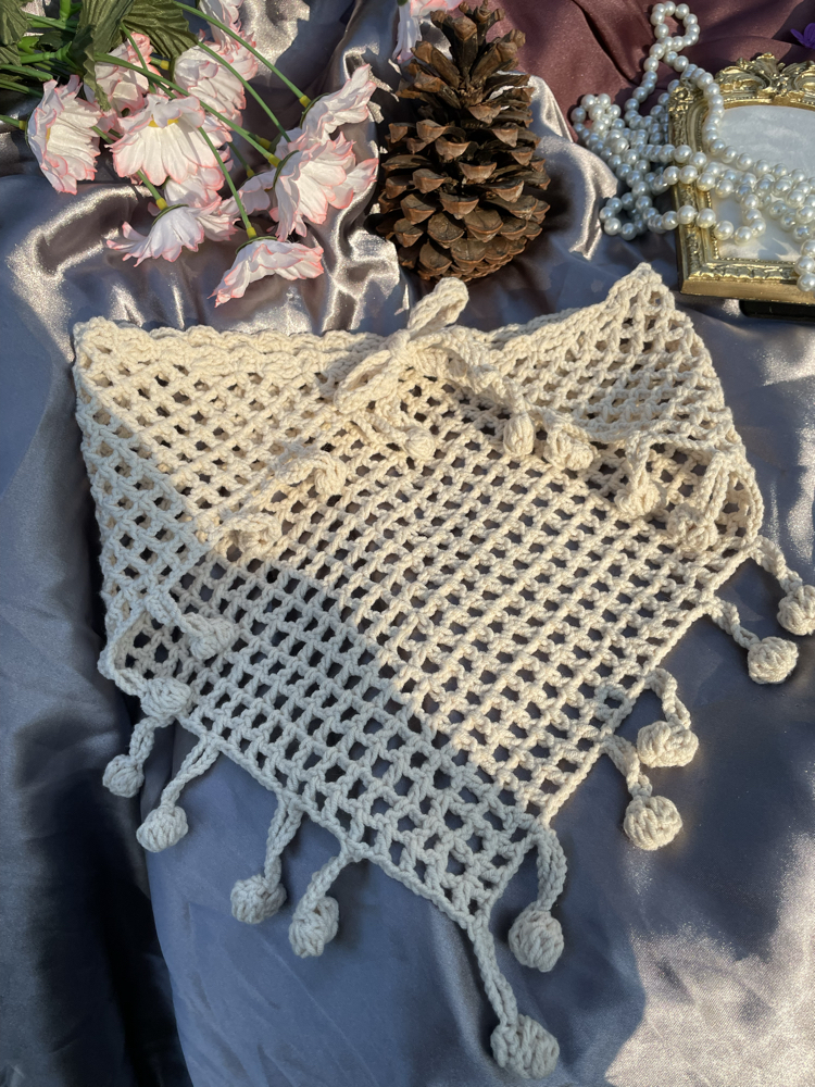 Bej,detaylı bandana