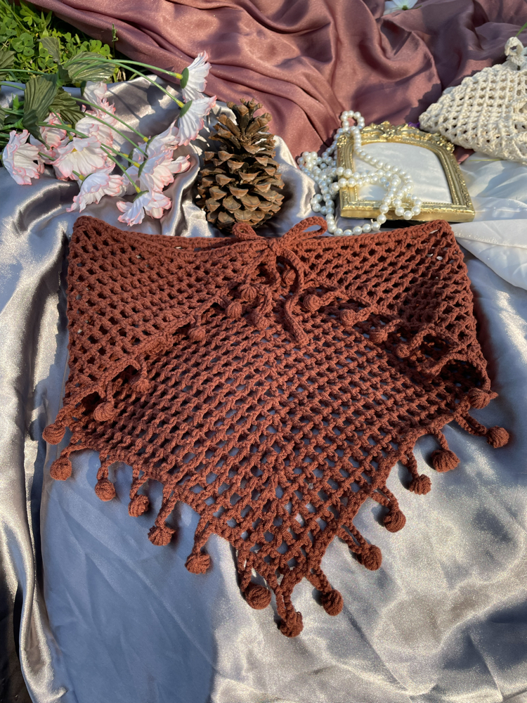 Kahverengi detaylı bandana