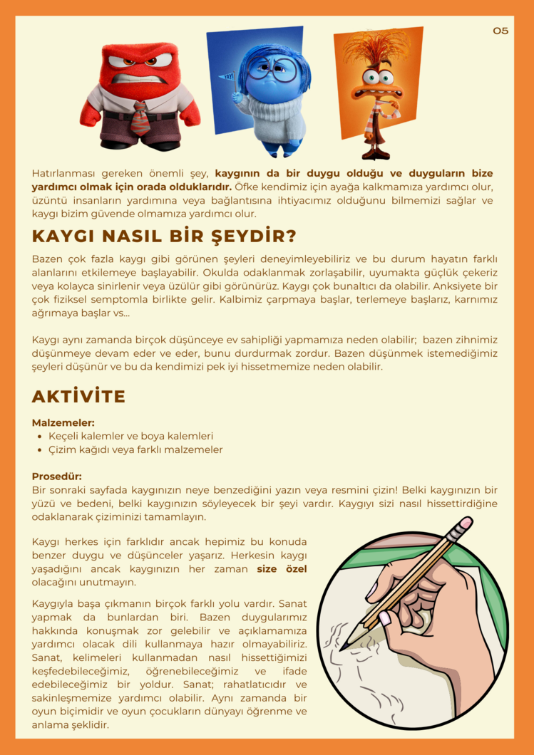 ANKSİYETE İÇİN SANAT ÇALIŞMA KİTAPÇIĞI(UZMANLAR VE AİLELER İÇİN)