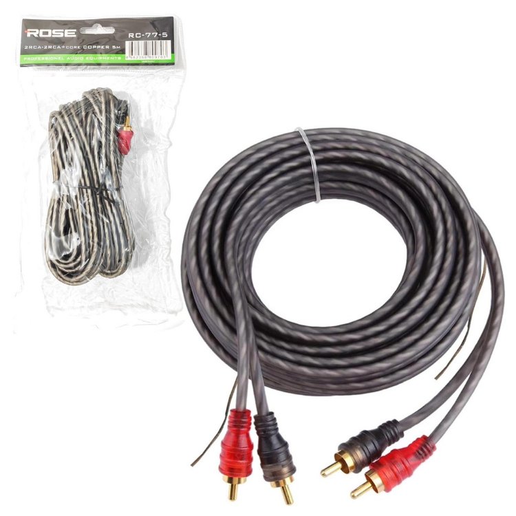 Rose RC-77-5
Ofc Bakır Oto Anfi Kablo 2rca 2rca Anfi Tetikli 5mt