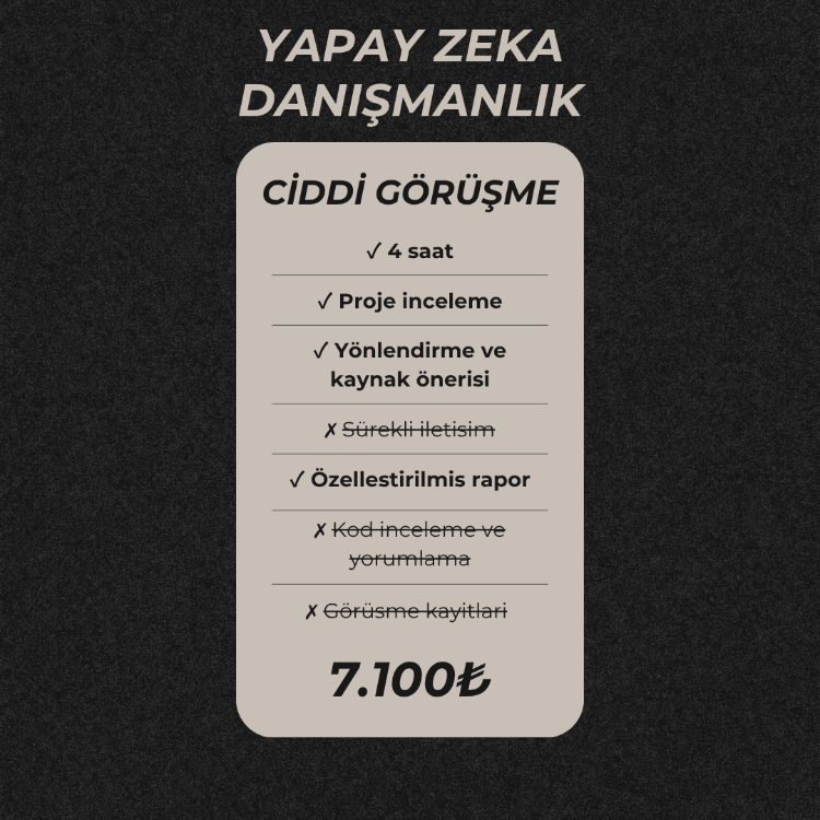 Yapay Zeka ve Computer Vision Danışmanlık Paketi (Ciddi Görüşme)