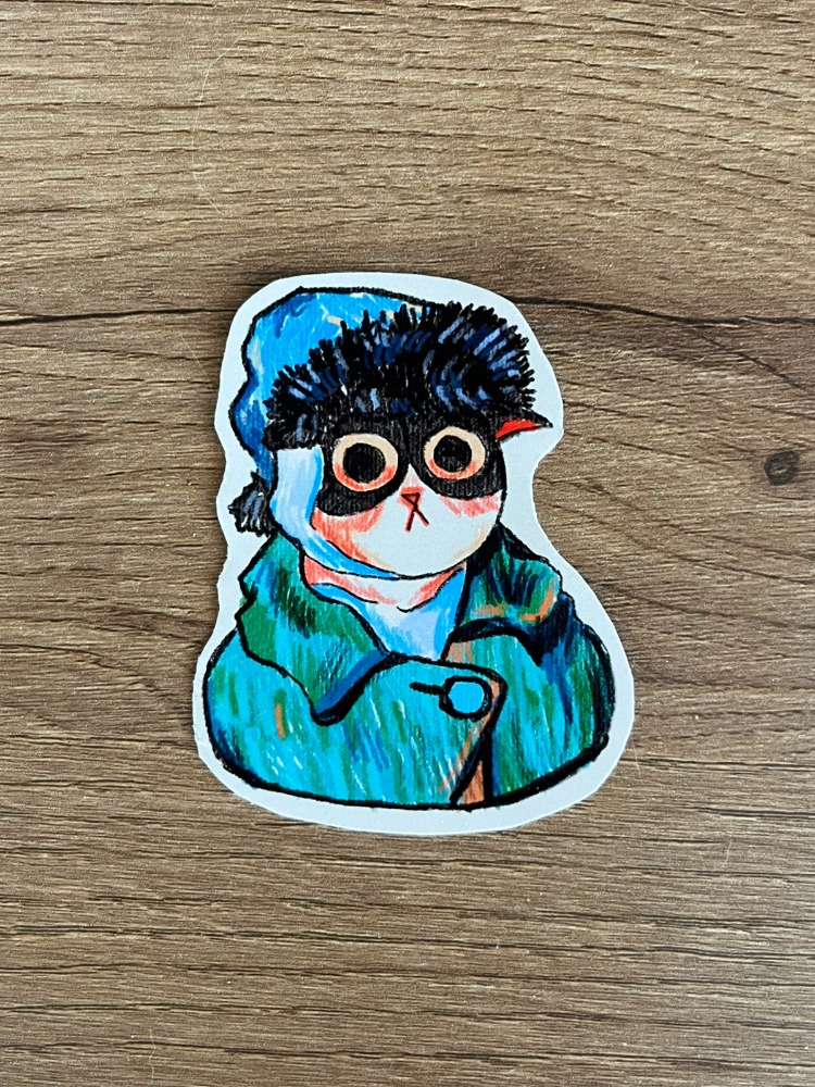 Cat Gogh tekli sticker