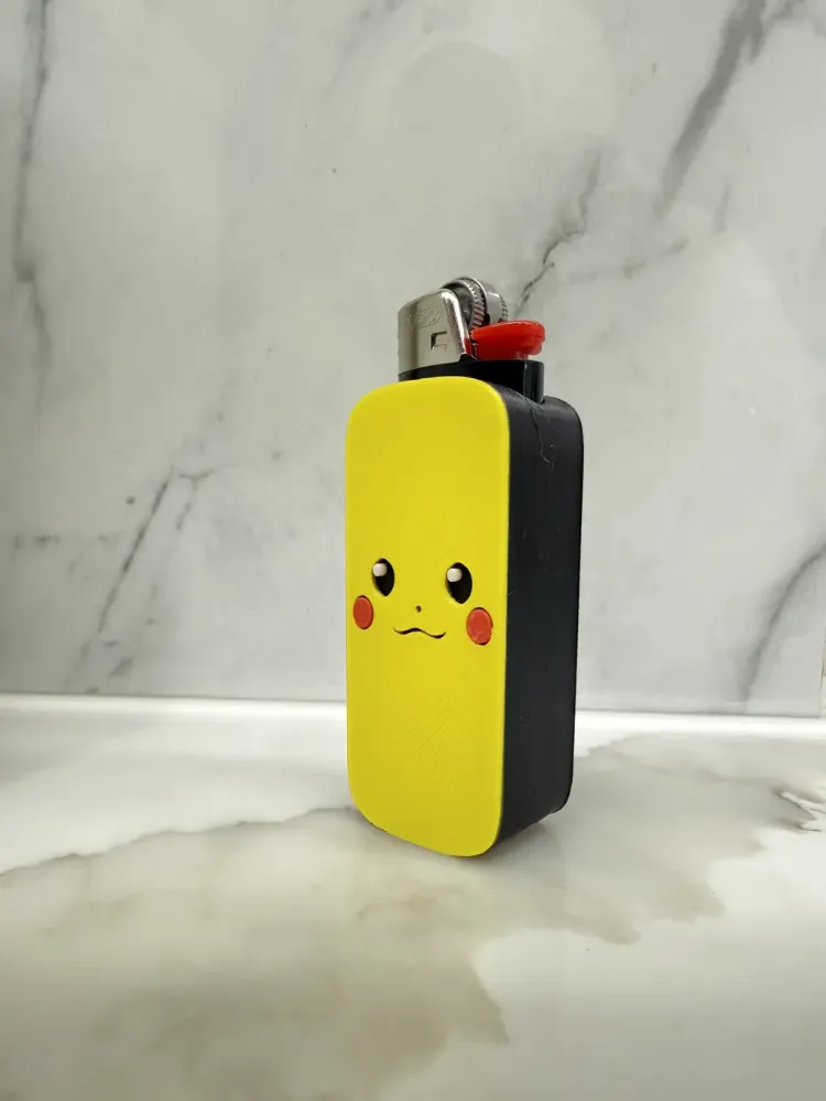 3D Baskı Sarı Karakter Figürlü Çakmak Kılıfı