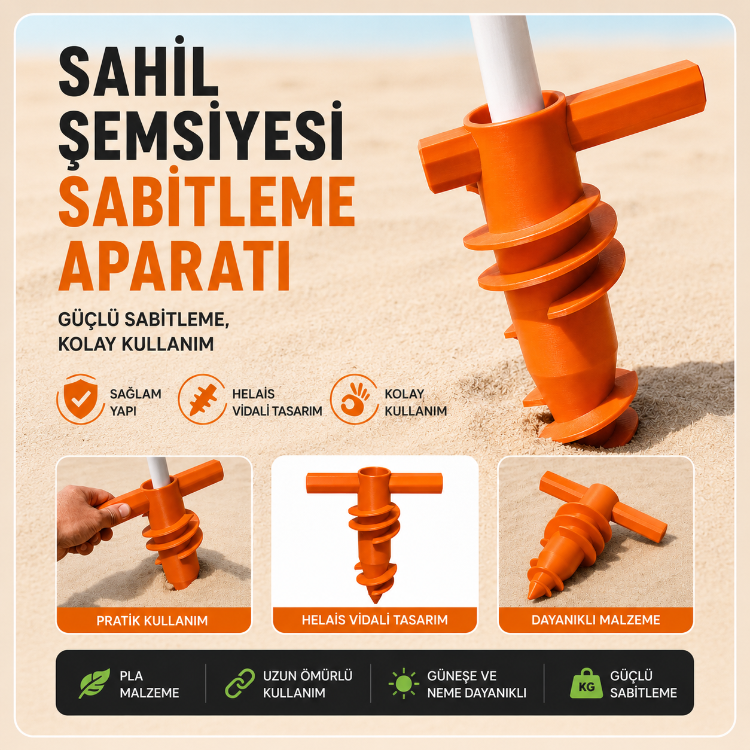 Sahil Şemsiyesi Sabitleme Aparatı
