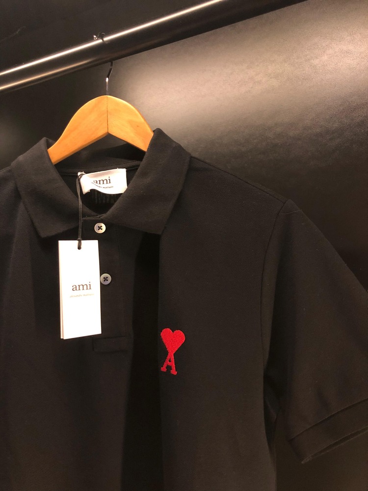 Ami Paris Siyah Polo Yaka T-shirt