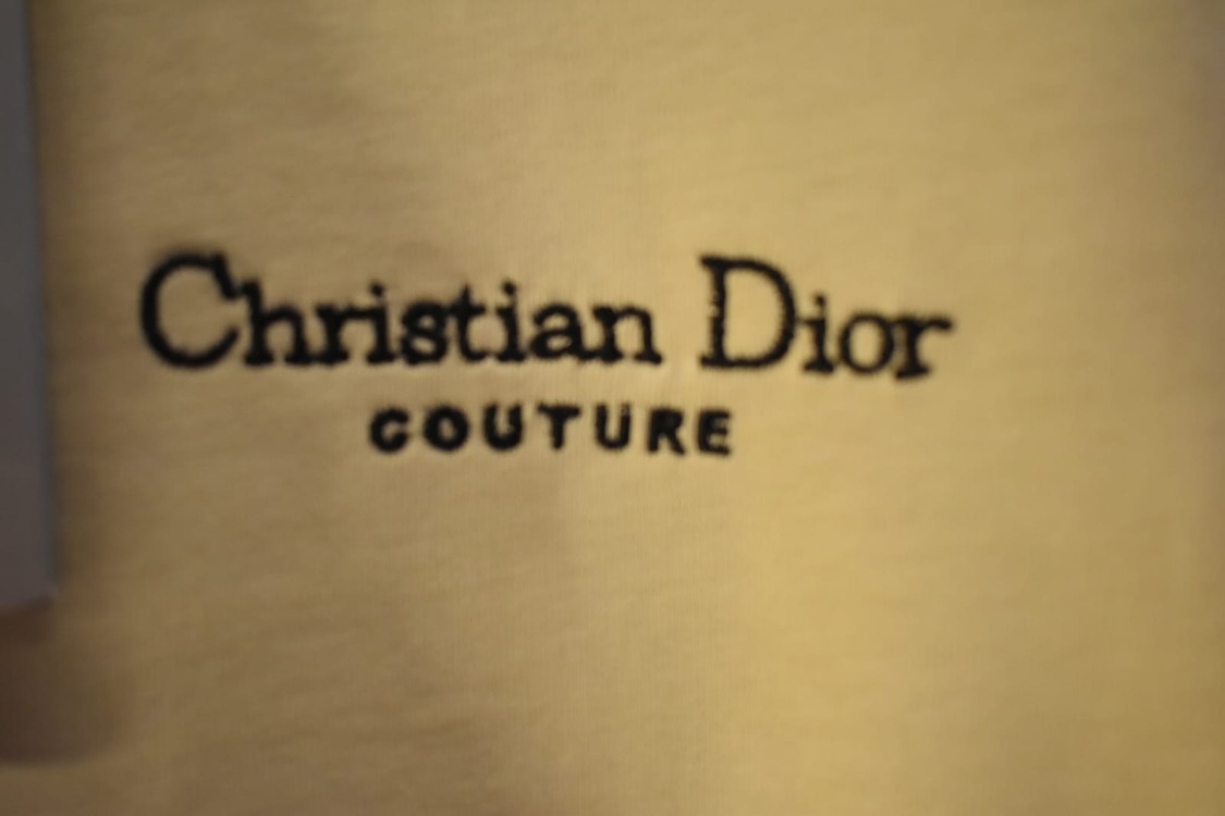 Christian Dior Couture Bej Bisiklet Yaka T-shirt