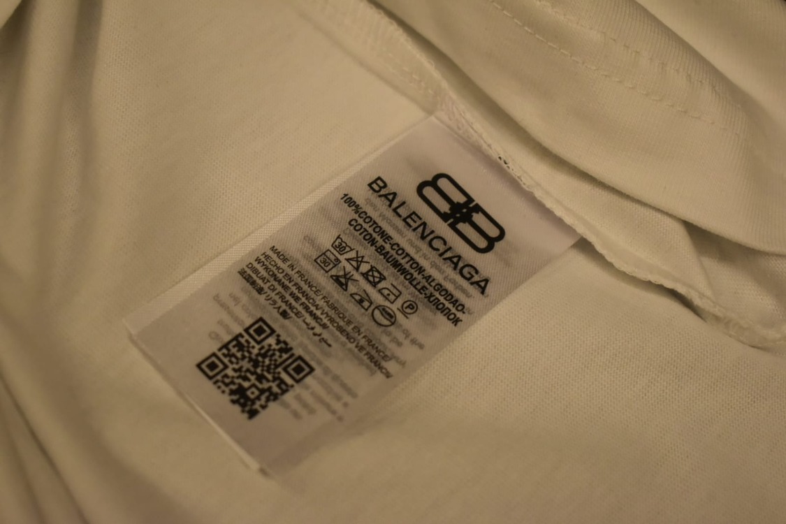 Balenciaga Beyaz Logo Baskılı Oversize T-shirt