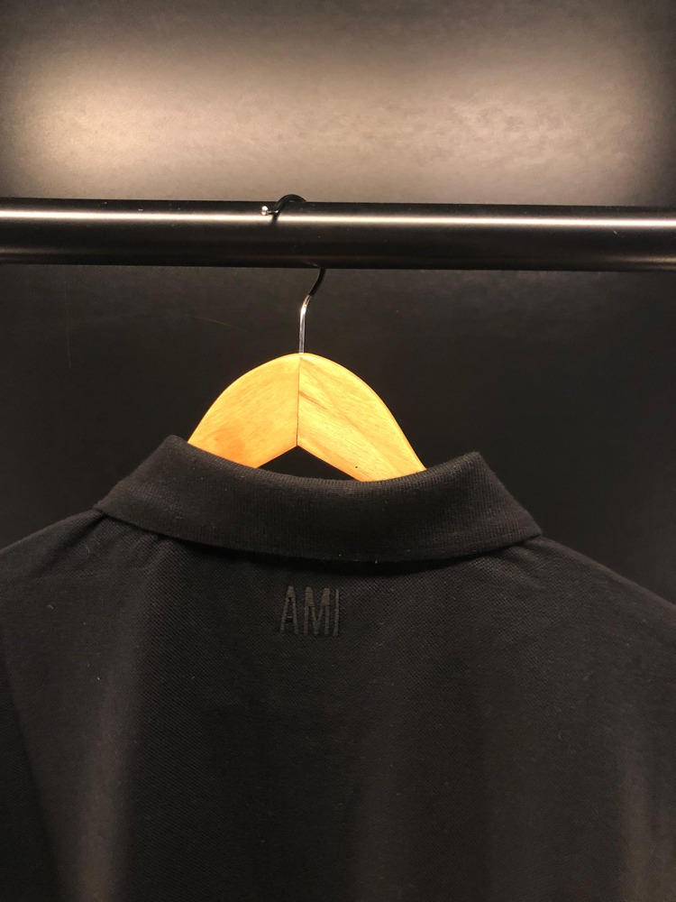 Ami Paris Siyah Polo Yaka T-shirt