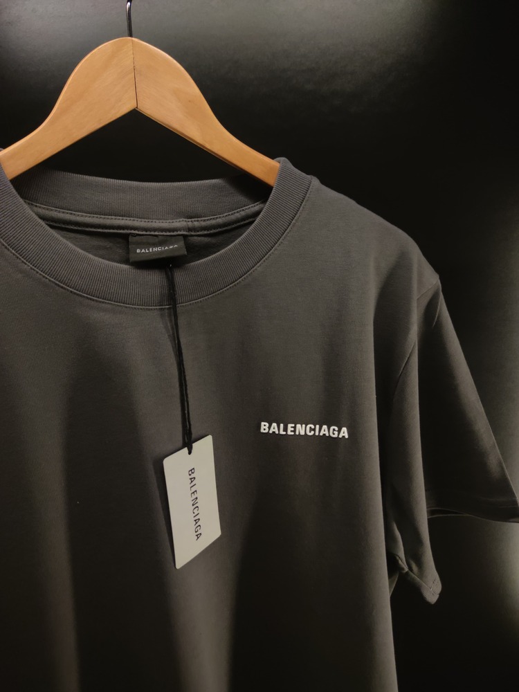 Balenciaga Gri Logo Baskılı Oversize T-shirt