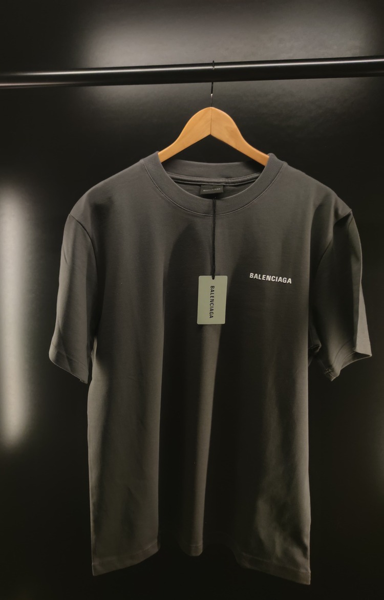 Balenciaga Gri Logo Baskılı Oversize T-shirt