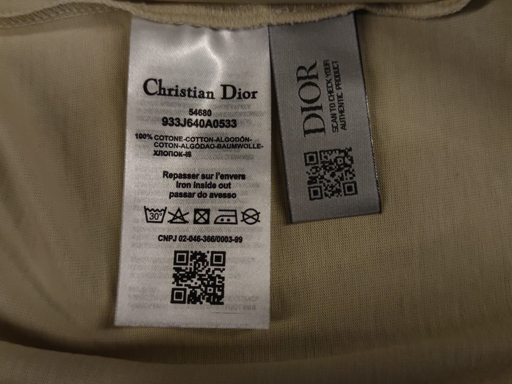 Christian Dior Couture Bej Bisiklet Yaka T-shirt