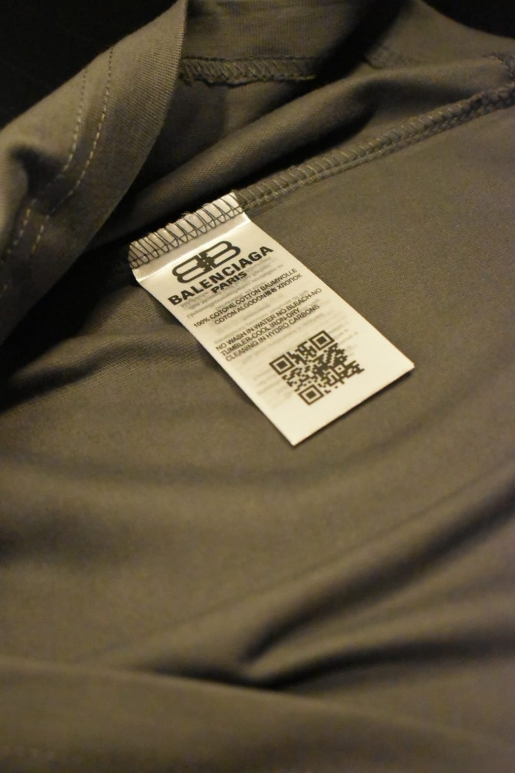 Balenciaga Gri Logo Baskılı Oversize T-shirt