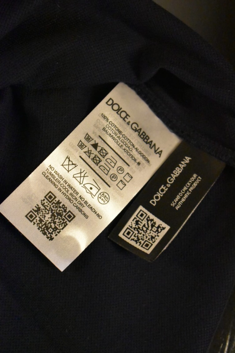 Dolce&Gabbana Lacivert Polo Yaka Nakışlı T-shirt