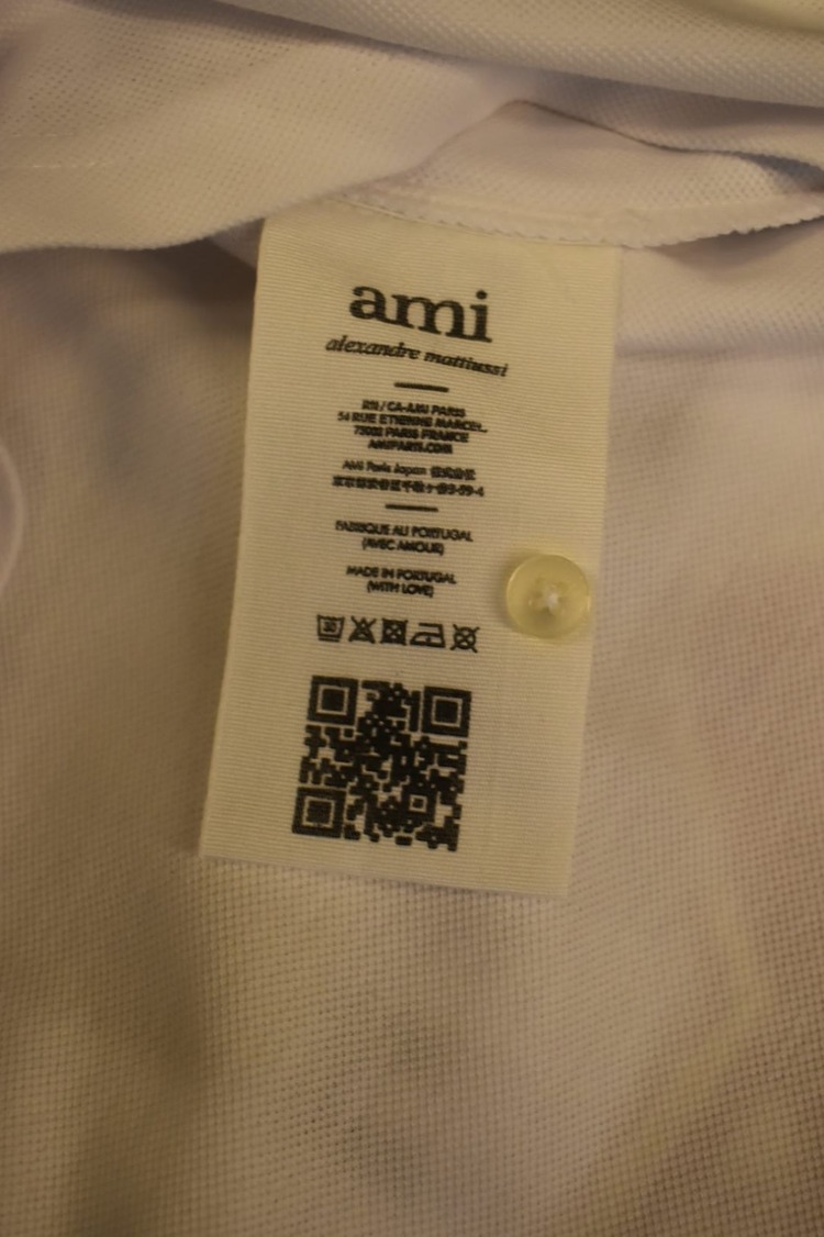 Ami Paris Erkek Beyaz Polo Yaka T-shirt