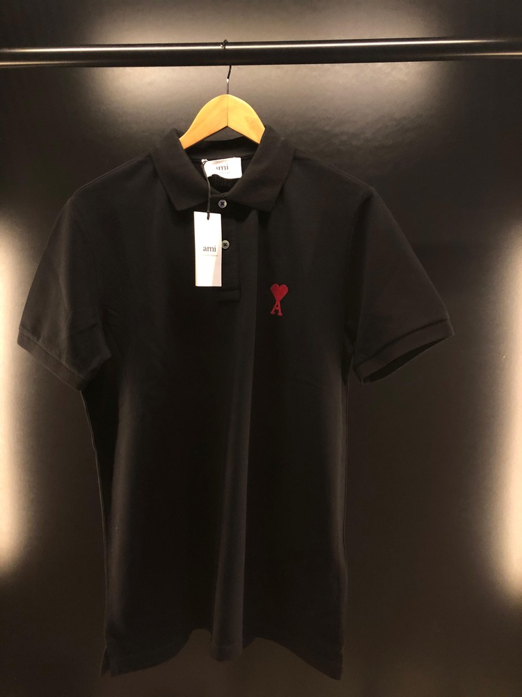 Ami Paris Siyah Polo Yaka T-shirt