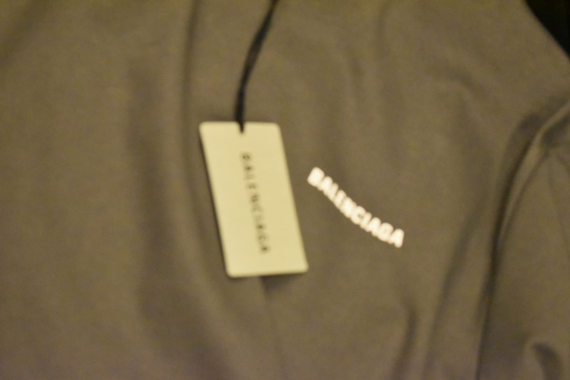 Balenciaga Gri Logo Baskılı Oversize T-shirt