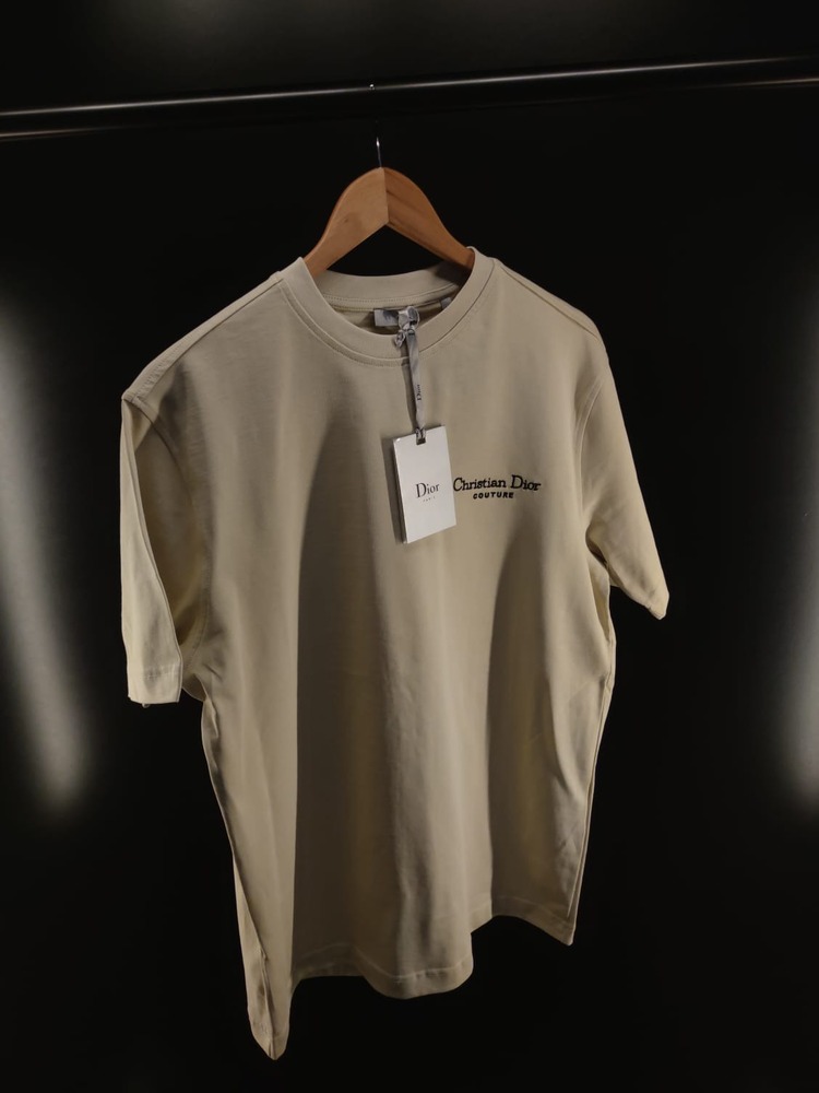 Christian Dior Couture Bej Bisiklet Yaka T-shirt