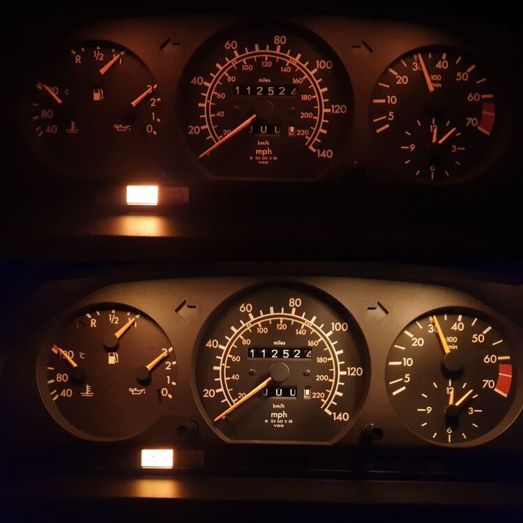 W124 230E ingiliz mil gösterge