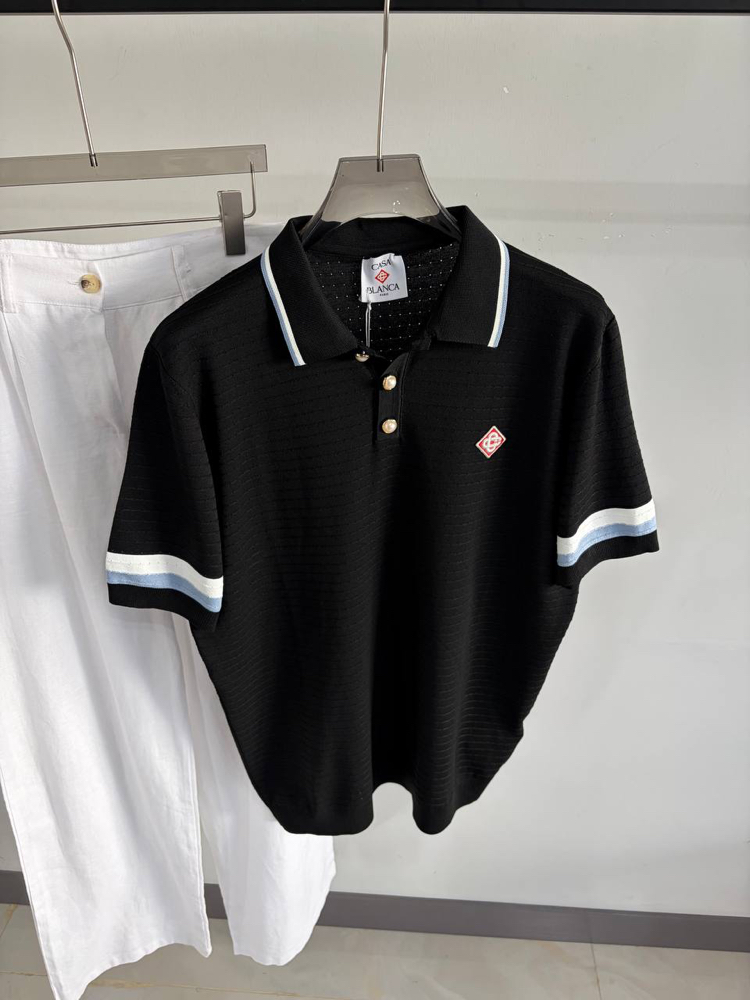 Casa Ss’ 26 Premium Knitted Polo Tshirt (Black)