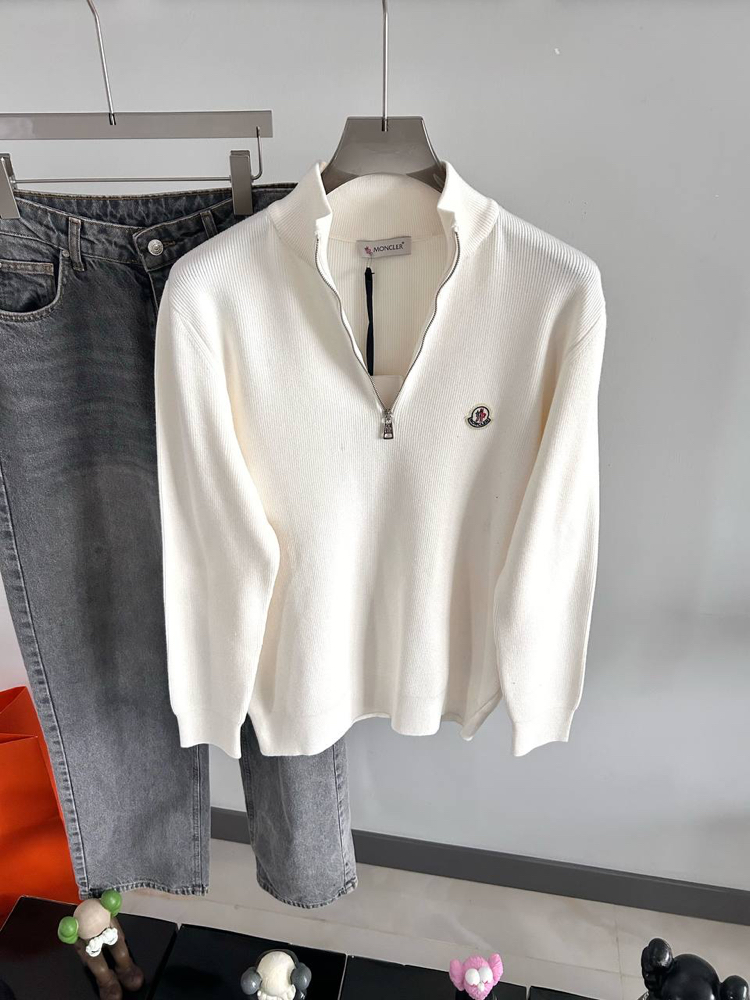 Mncler Premium Yarım Fermuar Örme Triko