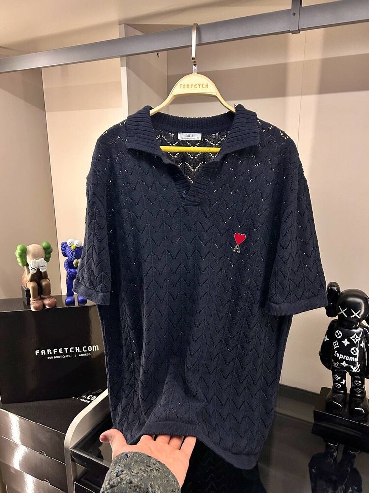 Metal Logolu Premium Knitted Polo Tshirt (Koyu Laci)