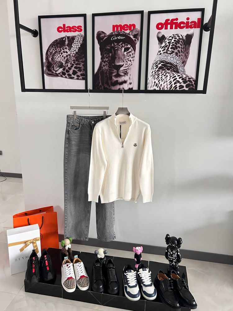 Mncler Premium Yarım Fermuar Örme Triko