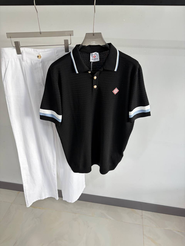 Casa Ss’ 26 Premium Knitted Polo Tshirt (Black)