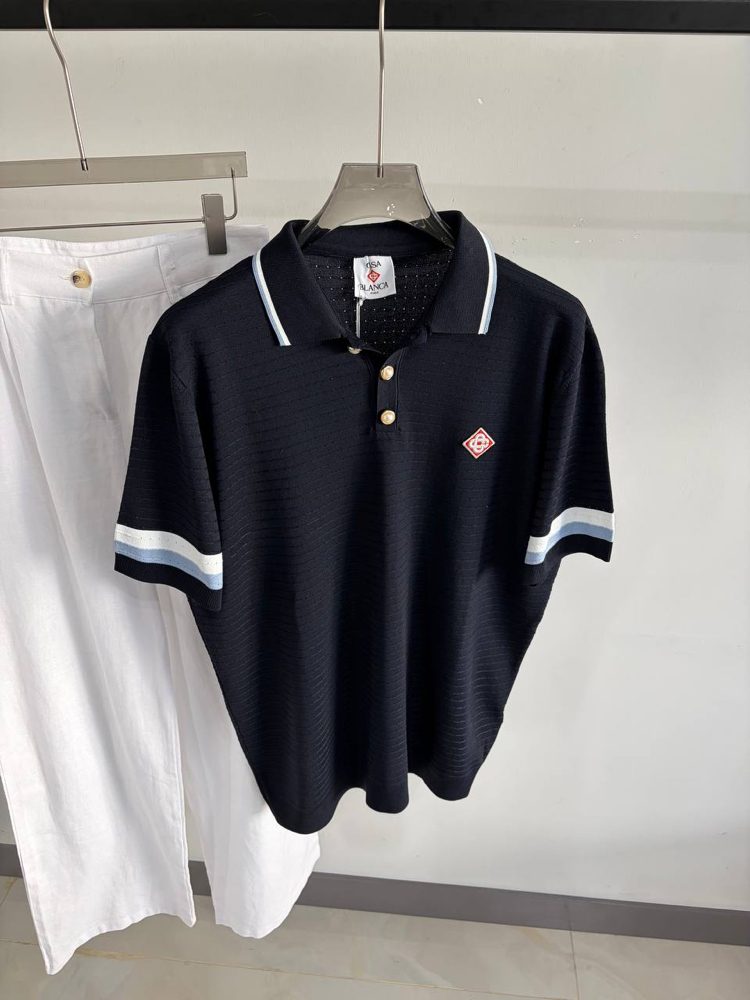 Casa Ss’ 26 Premium Knitted Polo Tshirt (Navy)