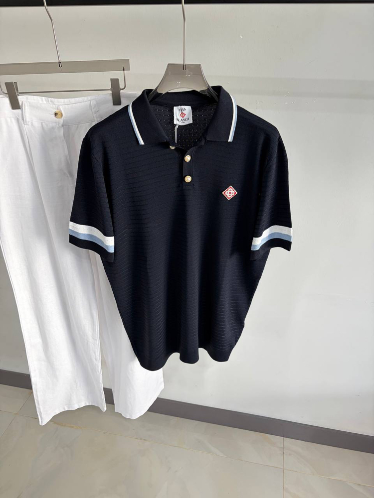 Casa Ss’ 26 Premium Knitted Polo Tshirt (Navy)