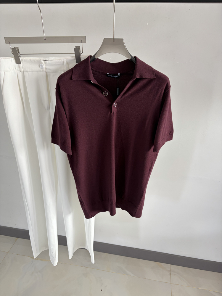 Dolce Ss'26 Premium  Merserize Knitted Polo Tshirt 