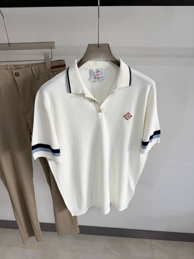 Casa Ss’ 26 Premium Knitted Polo Tshirt (White)