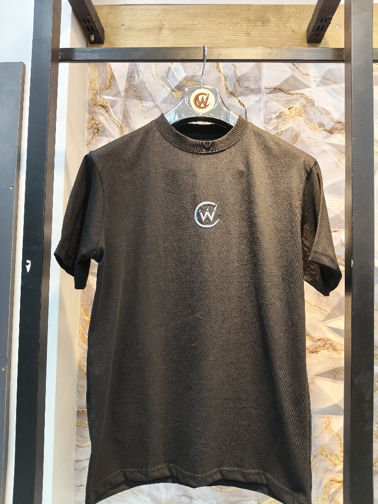 2011 Kaplan Gümüş Baskılı Siyah Basic T-Shirt