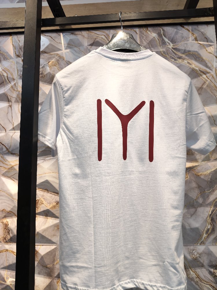 2007 Kayı IYI Baskılı Beyaz Basic T-Shirt