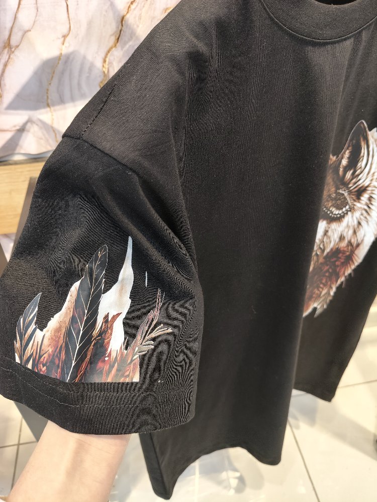 2017 Kurt Baskılı Siyah Basic T-Shirt
