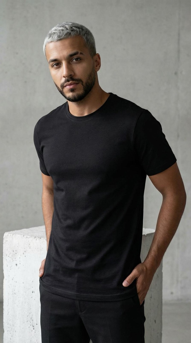 SLIM FIT BASIC TEE | BLACK (Kısa Kol Bisiklet Yaka Yumuşak Dokulu Süpreme Penye Siyah T-Shirt