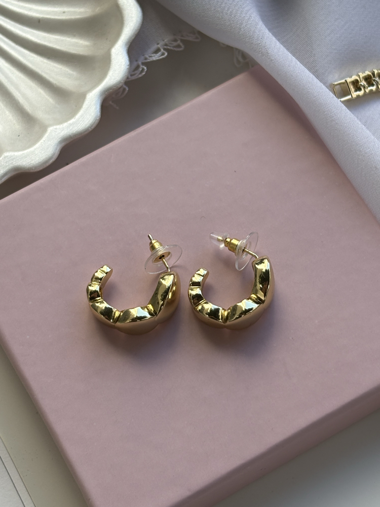 14K | Sıralı Daire Halka Küpe