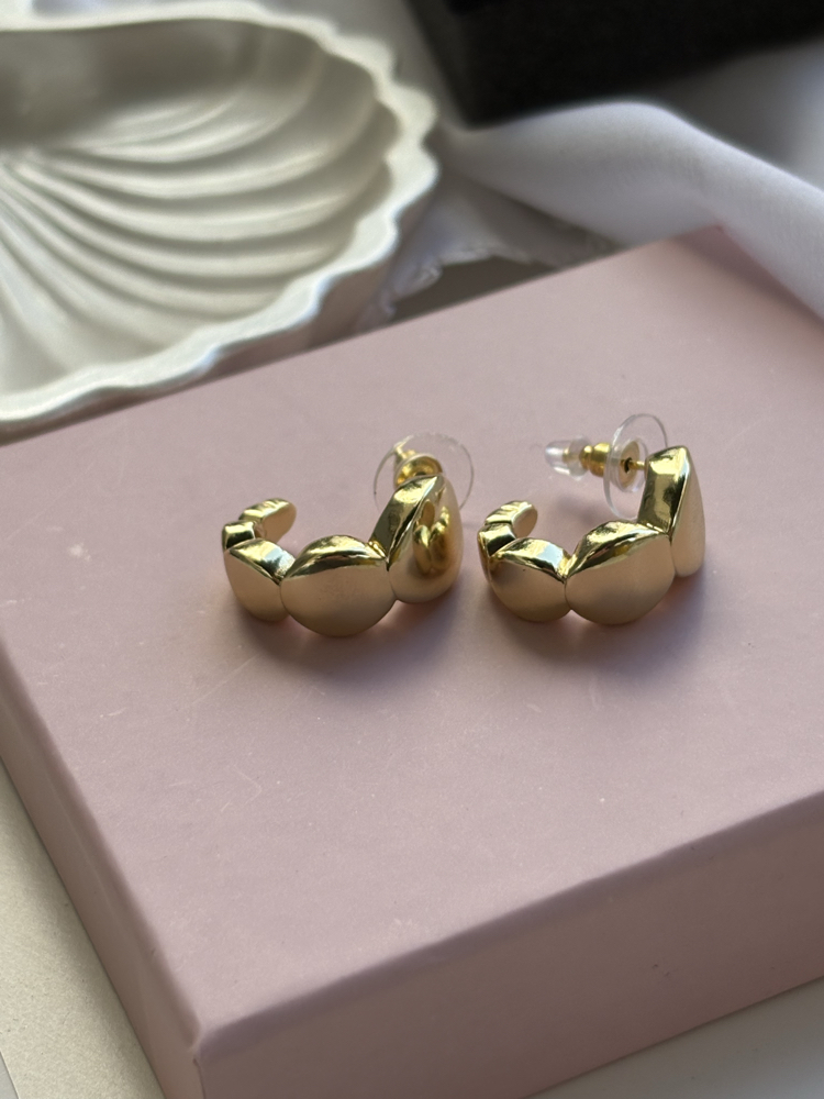 14K | Sıralı Daire Halka Küpe
