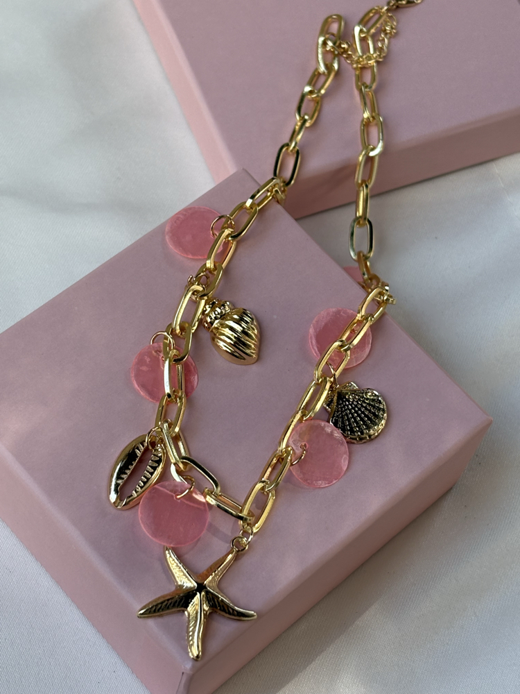 Pembe Gold Deniz yıldızı Kolye