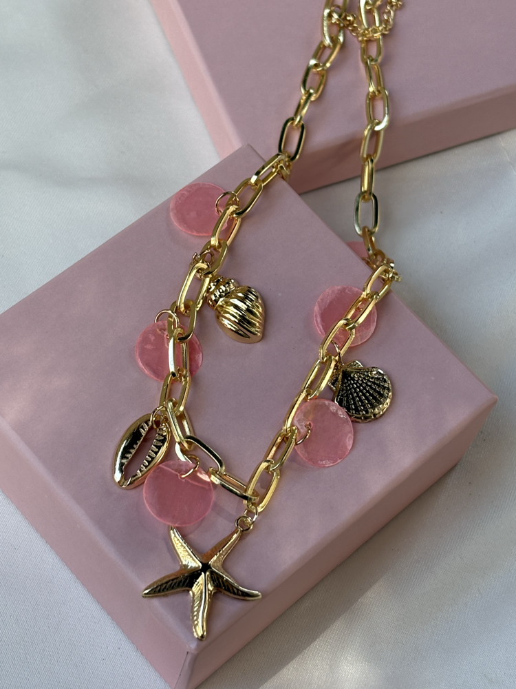 Pembe Gold Deniz yıldızı Kolye