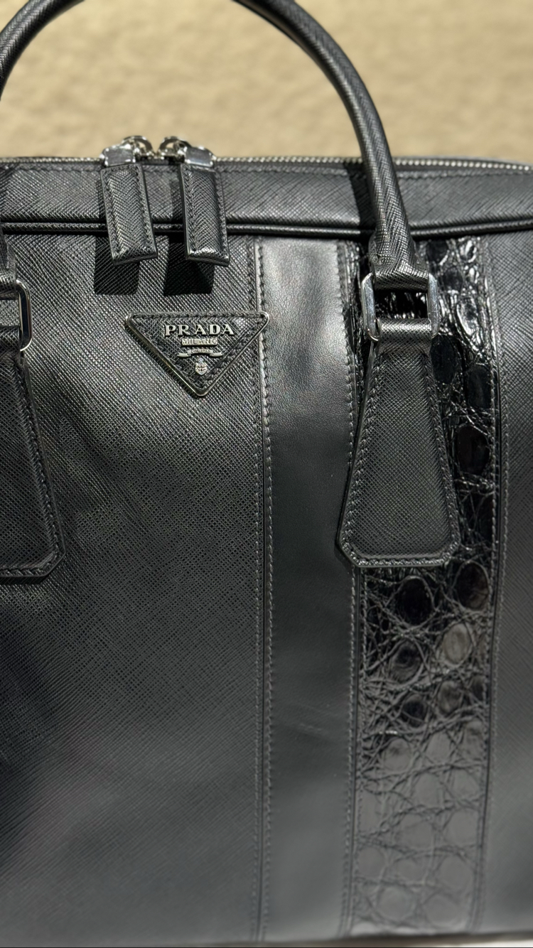 Prada croc-embossed